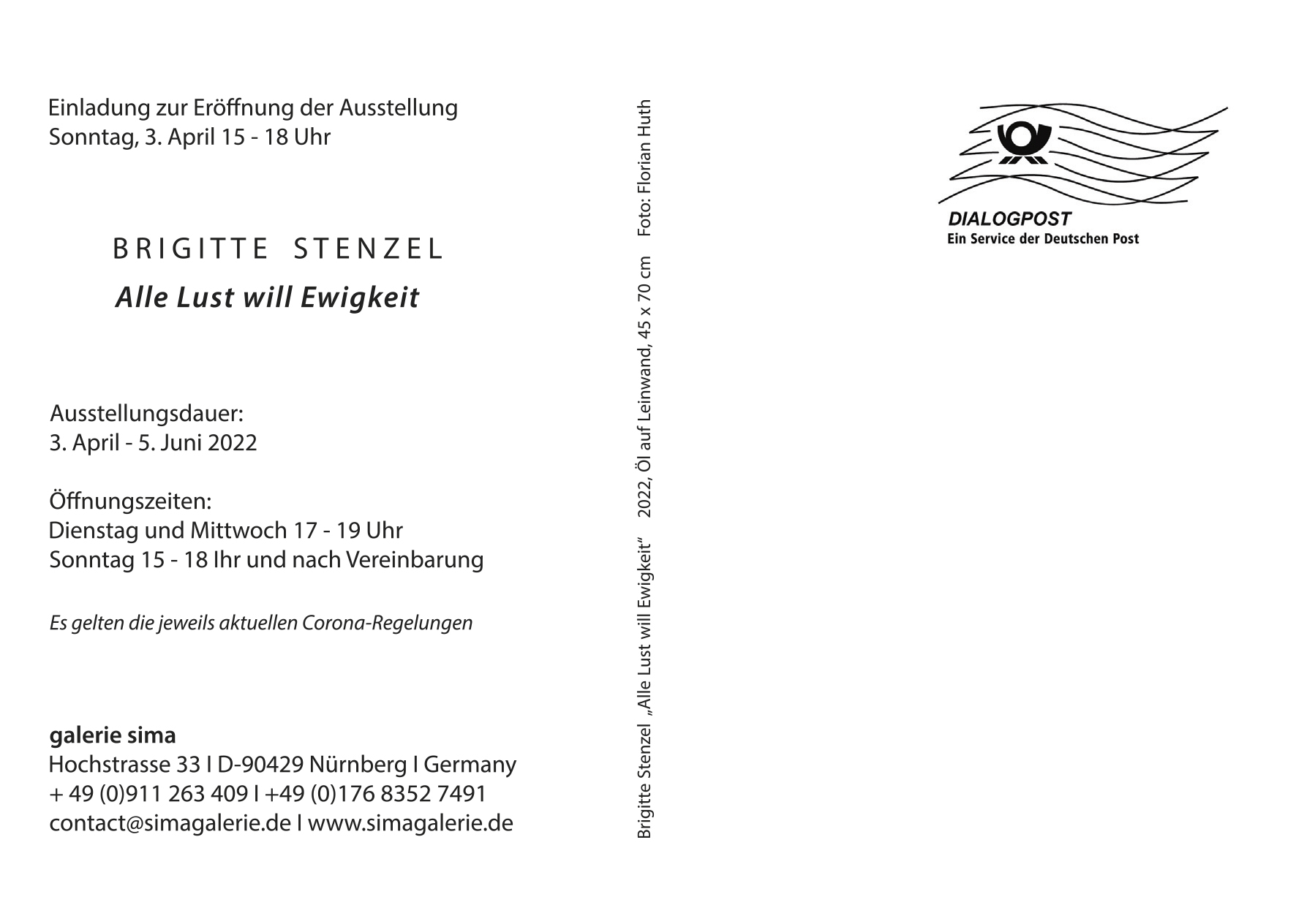 Alle Lust will Ewigkeit, Galerie Sima, Textseite