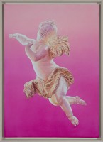 brigitte stenzel auf der purpurlinie ii 2024 oel auf leinwand 70 x cm gerahmt foto florian huth