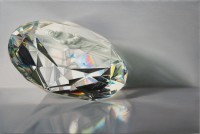 brigitte stenzel mutter hinter kristall 2024 oel auf leinwand 30 x cm